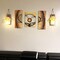 Besuerte Mason Jar Wall Sconces Set of Two, Wall Deco Cute Wall Decor with LED Fairy Lights, Art for Living Room Modern Decorations, House Decor, Rustic Brown
